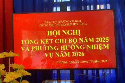 Ngày 31/12/2025 Chi bộ trường MG Búp Sen Hồng tổ chức Hội nghị tổng kết chi bộ 2025 và phương hướng nhiệm vụ 2026
